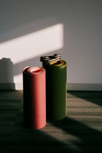 Premium yoga mats rolled up